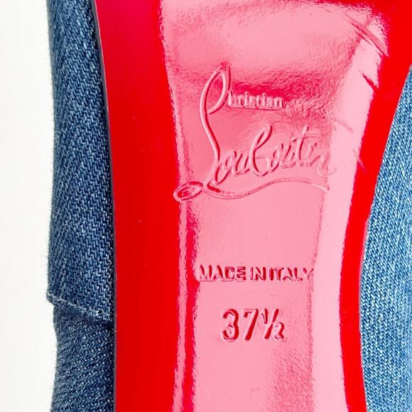Christian Louboutin Denim Kate Botta Alta Loubijeans Over the Knee Boot EU 37.5 - Picture 13 of 16
